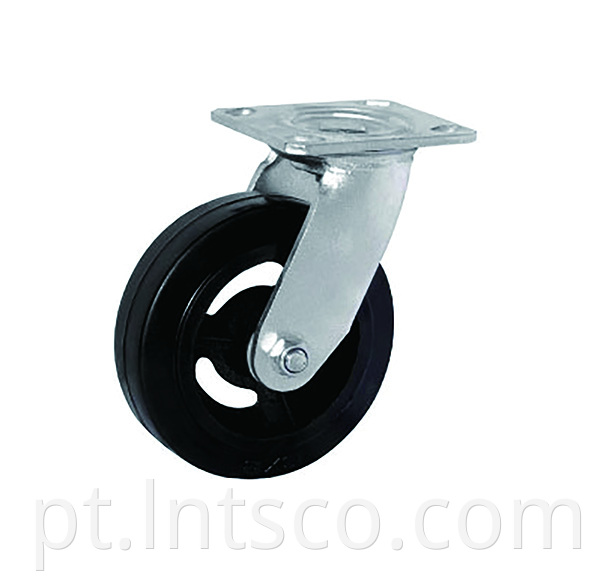  Heavy Duty Rubber on Cast Iron Swivel Casters